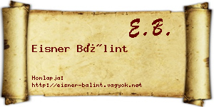 Eisner Bálint névjegykártya